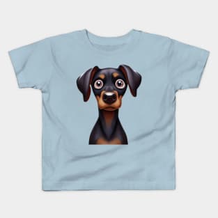 Adorable Doberman Puppy Graphic Design Kids T-Shirt